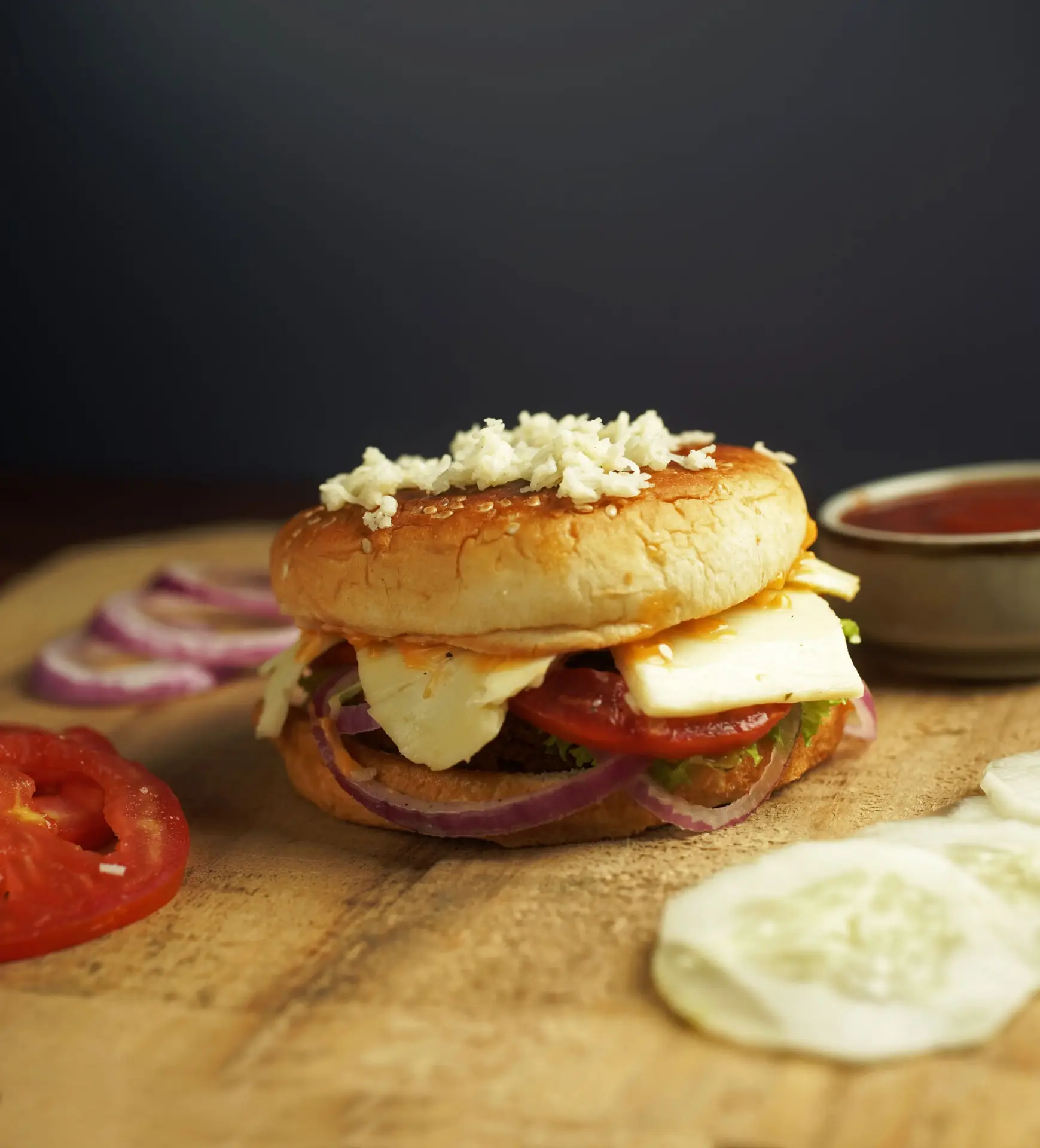 Cheese paneer burger
